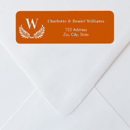 Returadress av brinnande orange med enbart andedrä returadress etikett