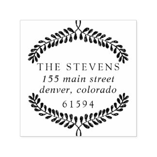 Returadress av butterum och plommon Frimärke Självfärgande Stämpel