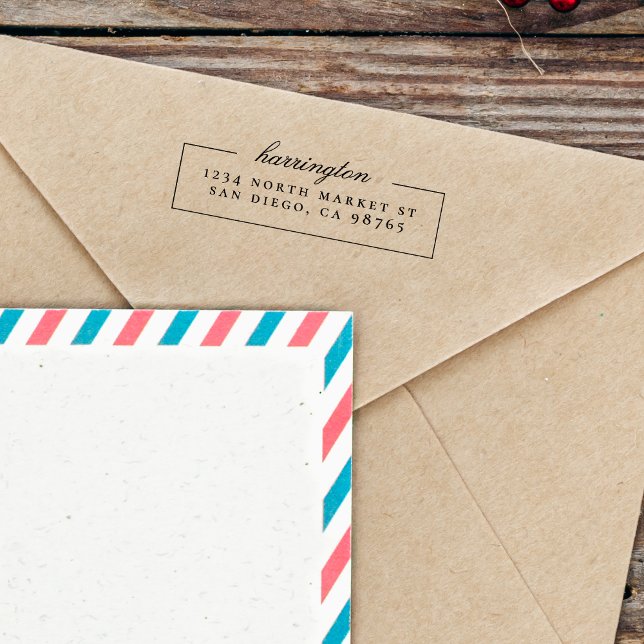 Returadress av chic Minimalist Script Serif Family Stämpel (Skapare uppladdad)