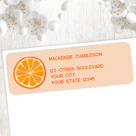 Returadress av Citrus Oranges Roligt Returadress Etikett