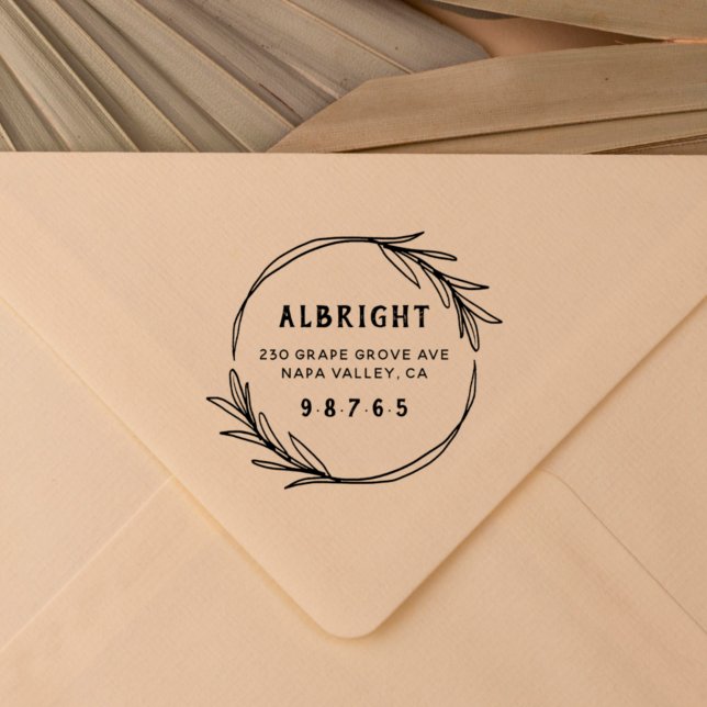 Returadress av fet botaniskt andedräkt Anpassnings Självfärgande Stämpel (Skapare uppladdad)