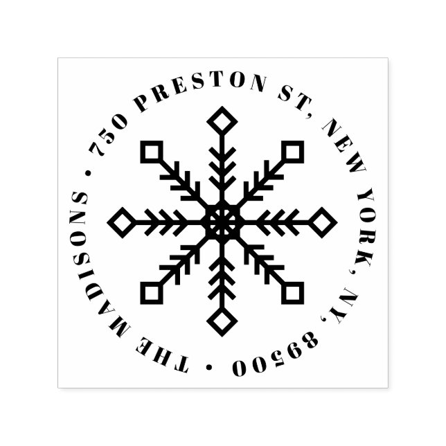 Returadress av Helgdag av snöflingor Självfärgande Stämpel (Design)