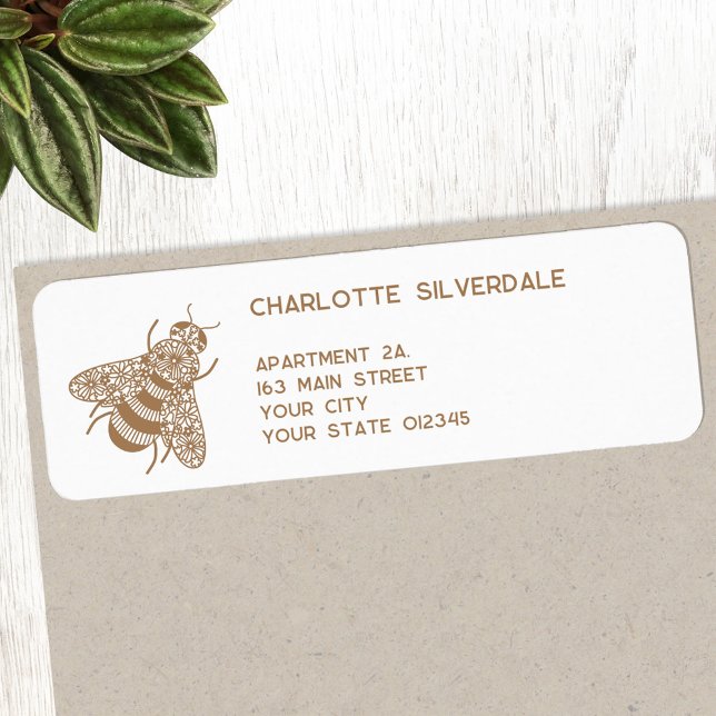Returadress av honungsbin etikett (Honey Bee personalized return address labels)