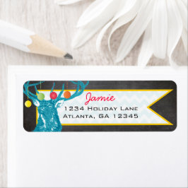 Returadress av julbuffert Hjort Chalkboard Etikett