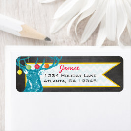 Returadress av julbuffert Hjort Chalkboard Returadress Etikett