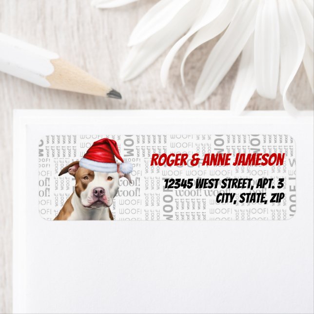 Returadress av jultomten i Hund Returadress Etikett (Insitu)