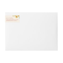 Returadress av kinesiska bröllop gult-blommigt etikettband