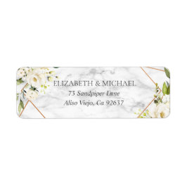 Returadress av kopparmarmor för geometrisk Blommig Returadress Etikett