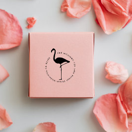 Returadress av minimalistisk Tropical Flamingo Anp Självfärgande Stämpel