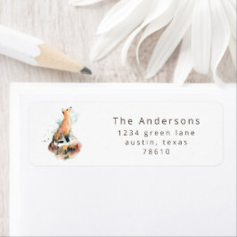 returadress av mystisk rävskog returadress etikett