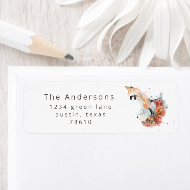 returadress av mystisk rävskog returadress etikett (Insitu)