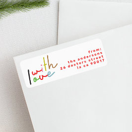 returadress av reflekterande färgad Helgdag Etikett