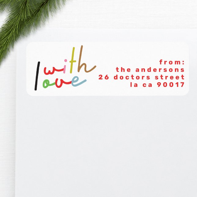 returadress av reflekterande färgad Helgdag Returadress Etikett (Skapare uppladdad)