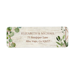 Returadress av Rustic Geometric Eucalyptus Birch Etikett