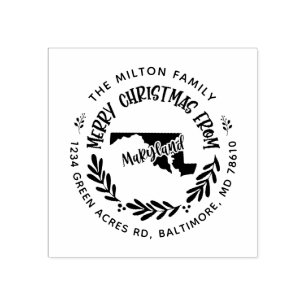 returadress av rustiska maryland god jul stämpel