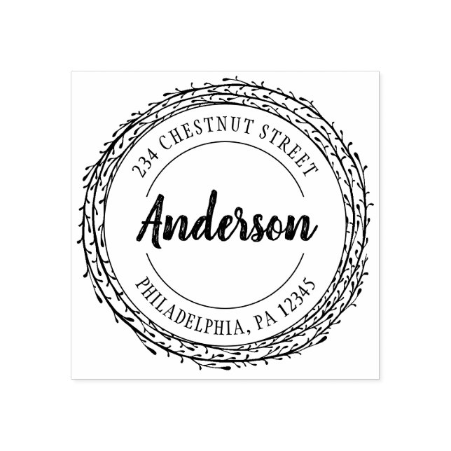 Returadress av rustiskt andetag stämpel (Tryck)