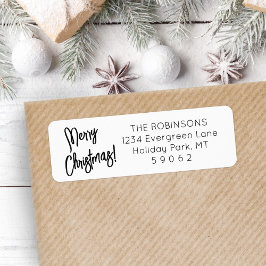 Returadress av skript Modern Brushy-jultid Etikett