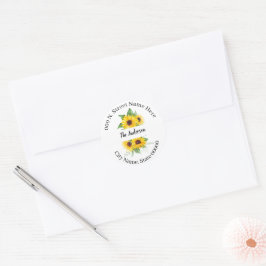 Returadress av solblommor i Grekland Runt Klistermärke