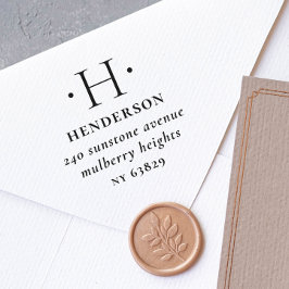 Returadress av traditionell monogramfamilj för ele självfärgande stämpel