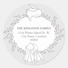 Returadress av trädsdjur runt klistermärke