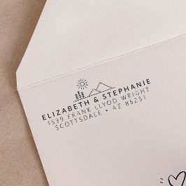 Returadress Äventyr Bröllop minimalistisk Anpassni Självfärgande Stämpel