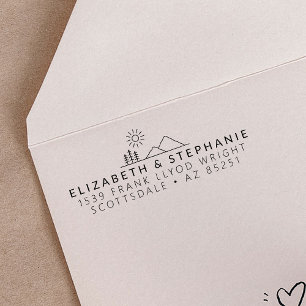 Returadress Äventyr Bröllop minimalistisk Anpassni Självfärgande Stämpel