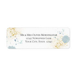 RETURADRESS | Blå och Guld-plattor Etikett