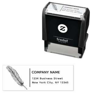 Returadress Business Notary Feather Quill Självfärgande Stämpel