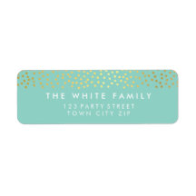 RETURADRESS chic Rustic guld konetti mynta