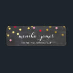 RETURADRESS Conetti guld Red rosa chalkboard Returadress Etikett<br><div class="desc">En modern, djärv design med en toppen söt konetti mönster. Det är enkelt att anpassa konfigurationen som mall med din egen text - gör den till din egen! Vill du ändra designen kärlek, men vill se den ändras - olika färg - en annan produkt för att komplettera ditt varumärke? Inga...</div>