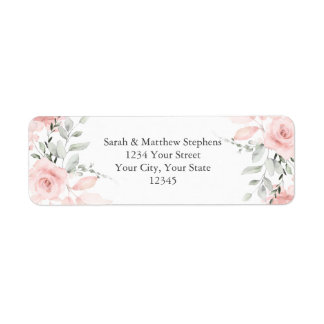 Returadress Dusty  Watercolor Ro Etikett