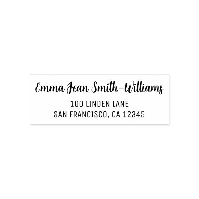 Returadress | Elegant Modern Calligraphy-skript Självfärgande Stämpel (Design)