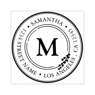 Returadress Elegant Monogram Minimalistiskt självi Stämpel