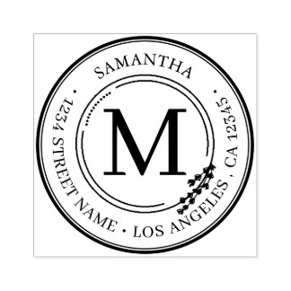 Returadress Elegant Monogram Minimalistiskt självi Stämpel