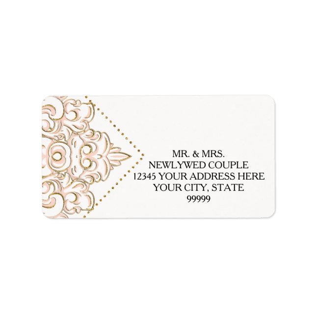Returadress Elegant Romantic Bröllop Snöre Adressetikett (Framsidan)