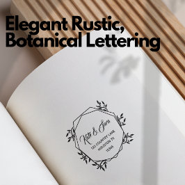 Returadress Elegant Rustic Botanical Lettering Självfärgande Stämpel