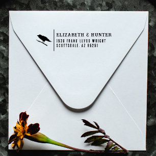 Returadress Elegant Vintage Gothic Bröllop Kråka Självfärgande Stämpel