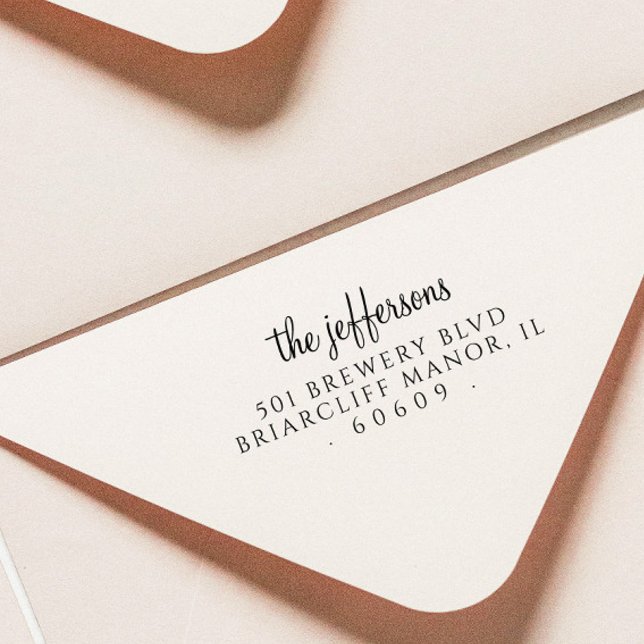 Returadress Enkel Anpassningsbar, skript Namn Stämpel (Skapare uppladdad)