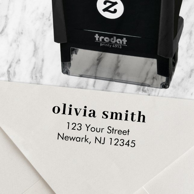 Returadress enkel minimal Namn Självfärgande Stämpel (Skapare uppladdad)