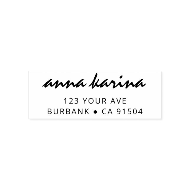 Returadress enkel Modern Minimal Script Namn Självfärgande Stämpel (Design)