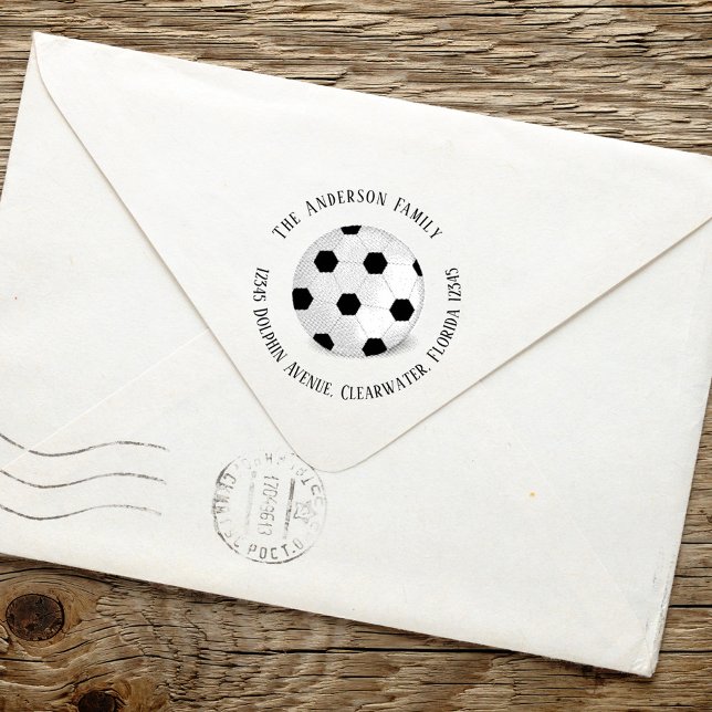 Returadress Enkel Sport Fotboll  Självfärgande Stämpel (Skapare uppladdad)