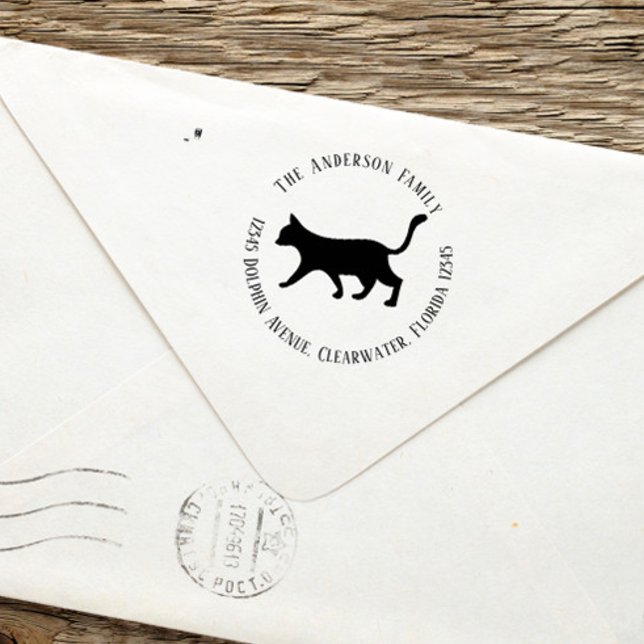 Returadress Enkel svartvit korvkorv minimalistisk Självfärgande Stämpel (Skapare uppladdad)