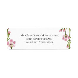 Returadress Färsk Vår blommor och Foliage Etikett