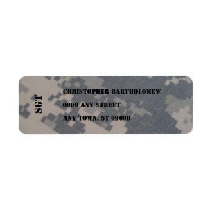 Returadress för ACU Camo Etikett