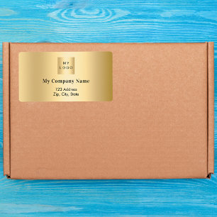 returadress för affärsservice i Guld logotyp Fraktsedel