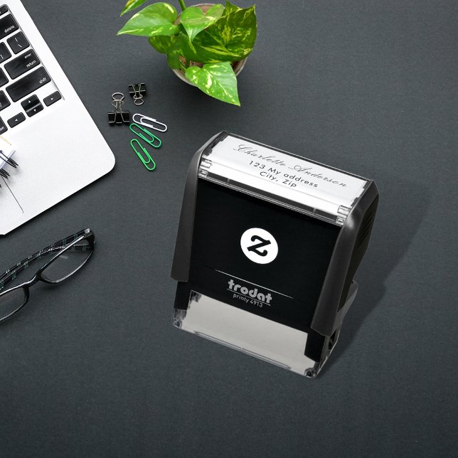 returadress för affärsskript för Namn elegant Självfärgande Stämpel (Skapare uppladdad)