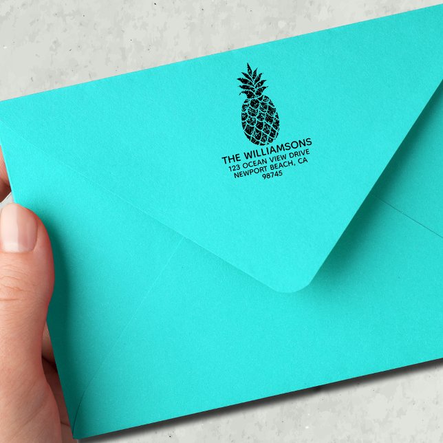 Returadress för ananas i familjen Namn Självfärgande Stämpel (Skapare uppladdad)