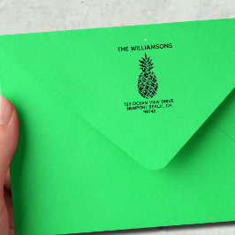 Returadress för ananas i familjen Namn Självfärgande Stämpel