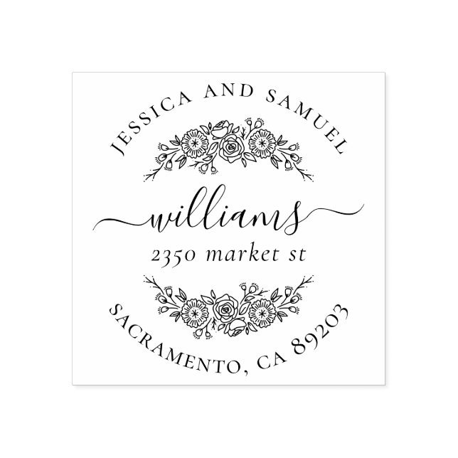 Returadress för andning med par typografi stämpel (Tryck)