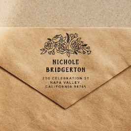 Returadress för anpassad Blommigt Självfärgande Stämpel